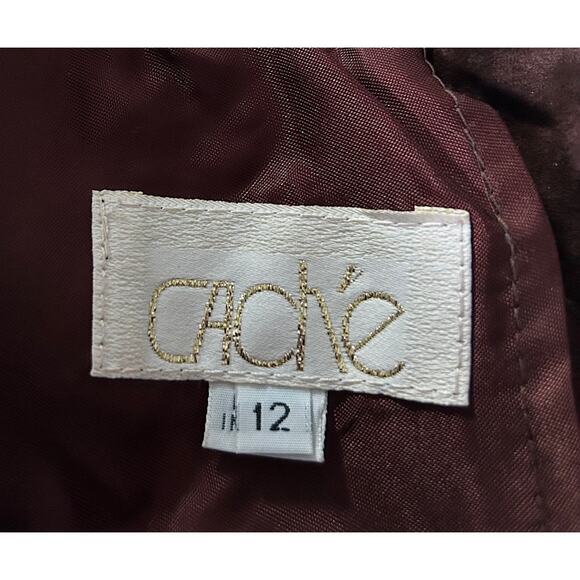 Vintage Cache Women’s Size 12 100% Suede Leather Brown Pants - Picture 5 of 8